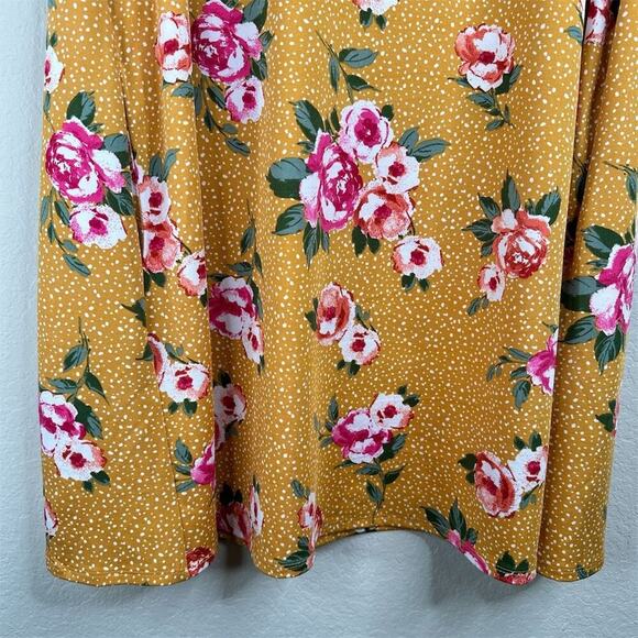 Apt. 9 Women's XL Floral Sleeveless Sundress Mustard Yellow Summer Dress - Picture 2 of 7